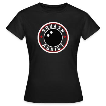 squash süchtig addict - Frauen T-Shirt - Schwarz - Vorne - AI Model Female 172 dark (172cm)