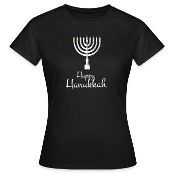 Hanoukka Judaïsme Juif Juif Juif Hanouka - T-shirt Femme - noir - Devant - AI Model Female 172 dark (172cm)