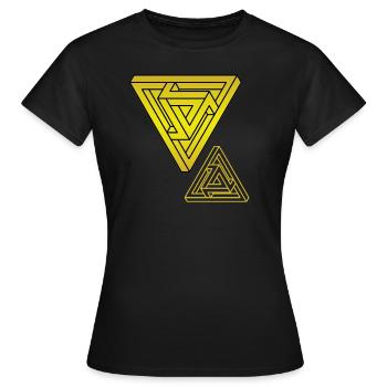 Illusion d’optique Triangle - T-shirt Femme - noir - Devant - AI Model Female 172 dark (172cm)