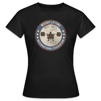 weight lifting - Women's T-Shirt - black - Front - AI Model Female 172 dark (172cm)