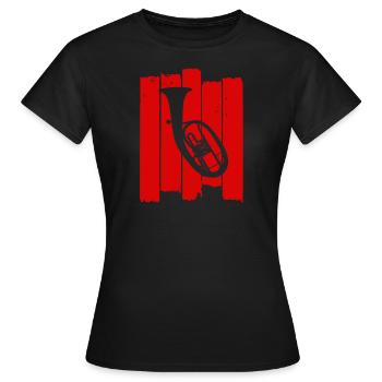 corne de ténor. Cor ténor. corne de baryton. - T-shirt Femme - noir - Devant - AI Model Female 172 dark (172cm)