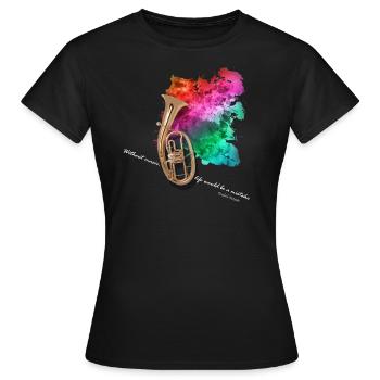 Tenor Horn - T-shirt Femme - noir - Devant - AI Model Female 172 dark (172cm)