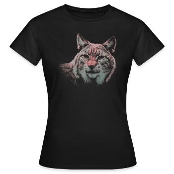 le lynx sauvage chat sauvage - T-shirt Femme - noir - Devant - AI Model Female 172 dark (172cm)