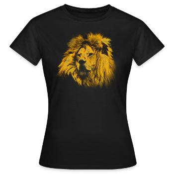 un lion d’or avec une crinière magnifique - T-shirt Femme - noir - Devant - AI Model Female 172 dark (172cm)