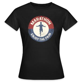 marathon - Frauen T-Shirt - Schwarz - Vorne - AI Model Female 172 dark (172cm)