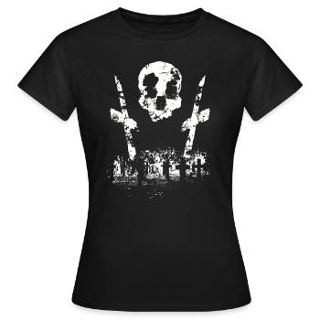 Crâne traverse le cimetière - T-shirt Femme - noir - Devant - AI Model Female 172 dark (172cm)