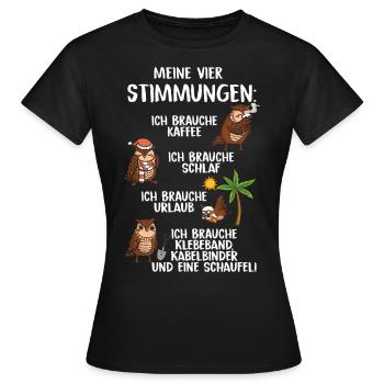 Mes quatre humeurs - T-shirt Femme - noir - Devant - AI Model Female 172 dark (172cm)