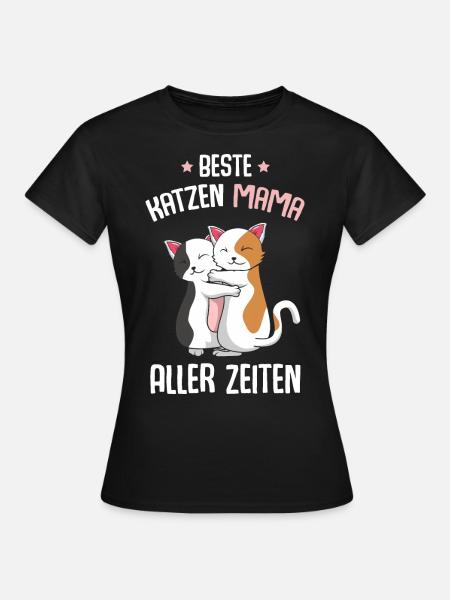 Beste Katzenmama - Frauen T-Shirt - Schwarz