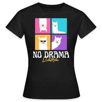 No drama llama - Frauen T-Shirt - Schwarz - Vorne - AI Model Female 172 dark (172cm)