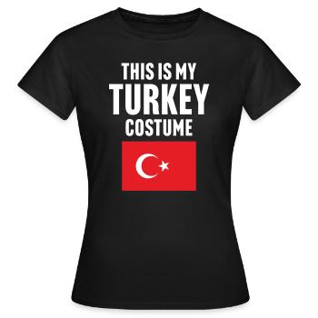 C’est mon costume de dinde - T-shirt Femme - noir - Devant - AI Model Female 172 dark (172cm)