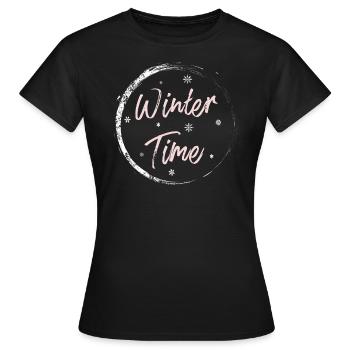Heure d'hiver - T-shirt Femme - noir - Devant - AI Model Female 172 dark (172cm)