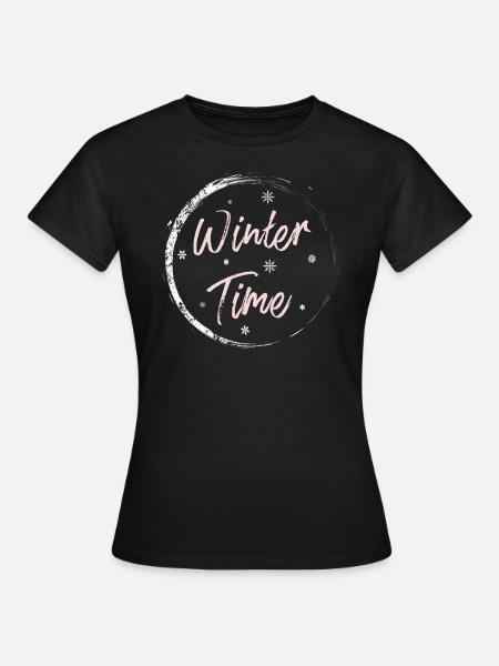 Winter Time - Frauen T-Shirt - Schwarz