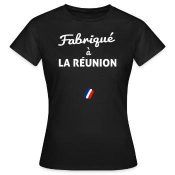 LA REUNION - T-shirt Femme - noir - Devant - AI Model Female 172 dark (172cm)