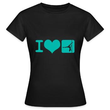 Ich liebe Pole Dance Pole Fitness Geschenk - Frauen T-Shirt - Schwarz - Vorne - AI Model Female 172 dark (172cm)