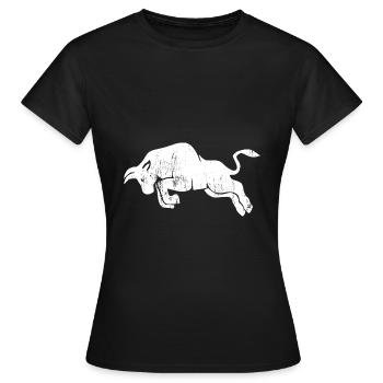 Taurus used look - white - Women's T-Shirt - black - Front - AI Model Female 172 dark (172cm)