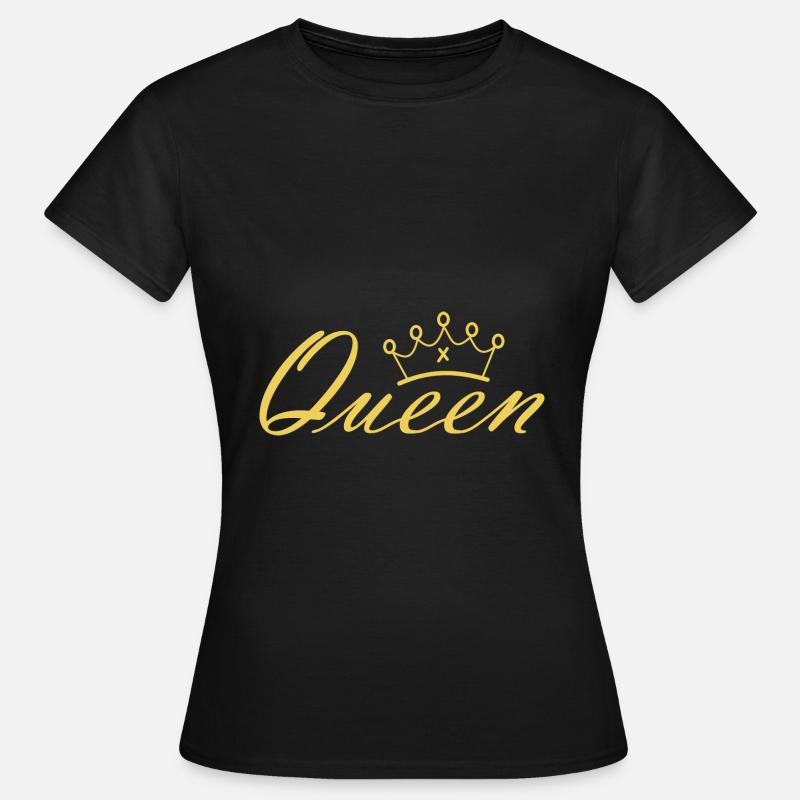 King - Queen Geschenk Geschenkidee - Frauen T-Shirt - Schwarz