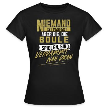 Boule Boulespieler Boulespielerin Geschenk - Frauen T-Shirt - Schwarz - Vorne - AI Model Female 172 dark (172cm)