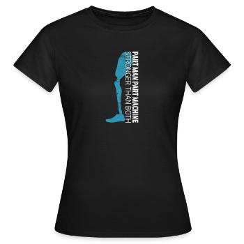 Teil Mensch Teil Maschine - Frauen T-Shirt - Schwarz - Vorne - AI Model Female 172 dark (172cm)
