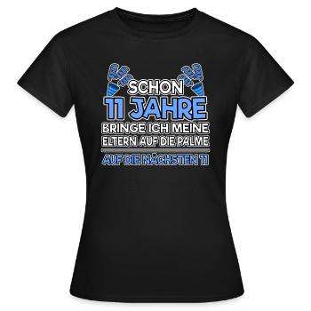 11. Geburtstag Junge Geschenk lustig 11 Jahre 11th - Frauen T-Shirt - Schwarz - Vorne - AI Model Female 172 dark (172cm)