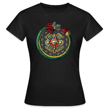 Quetzalcoatl Aztec Ouroboros - T-shirt Femme - noir - Devant - AI Model Female 172 dark (172cm)