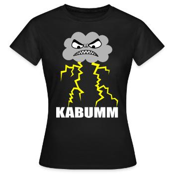 Blitz, Donner, Wetter, Gewitter, Zorn, Wut, Krach - Frauen T-Shirt - Schwarz - Vorne - AI Model Female 172 dark (172cm)