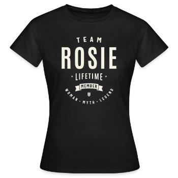 Membre à vie de l’équipe Rosie Prénom amusant Rosie - T-shirt Femme - noir - Devant - AI Model Female 172 dark (172cm)