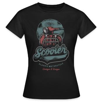 Sommer - Rollerfahrer - Spanienfeeling - Frauen T-Shirt - Schwarz - Vorne - AI Model Female 172 dark (172cm)