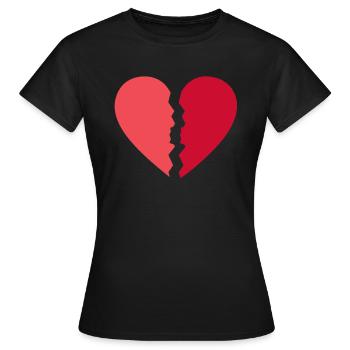 Coeur brisé Triste rupture Cadeau - T-shirt Femme - noir - Devant - AI Model Female 172 dark (172cm)