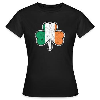 Trèfle irlandais - T-shirt Femme - noir - Devant - AI Model Female 172 dark (172cm)