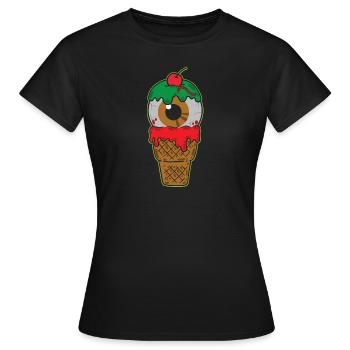 Zombie Eis mit grünem Schleim - Frauen T-Shirt - Schwarz - Vorne - AI Model Female 172 dark (172cm)