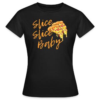 Pizza Pizza Pizza Pizza Pizza Pizza Pizza Pizza Pizza - T-shirt Femme - noir - Devant - AI Model Female 172 dark (172cm)