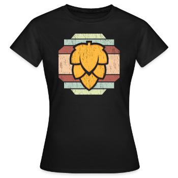 Bier Gerste Wappen - Frauen T-Shirt - Schwarz - Vorne - AI Model Female 172 dark (172cm)
