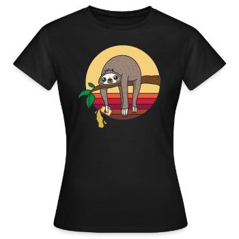 Paresseux bière bière bière bière bière bière - T-shirt Femme - noir - Devant - AI Model Female 172 dark (172cm)