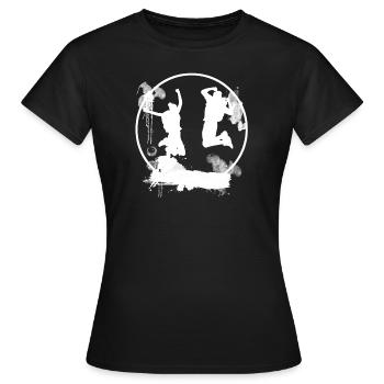 Sauter de joie - Joie de vivre blanc - T-shirt Femme - noir - Devant - AI Model Female 172 dark (172cm)