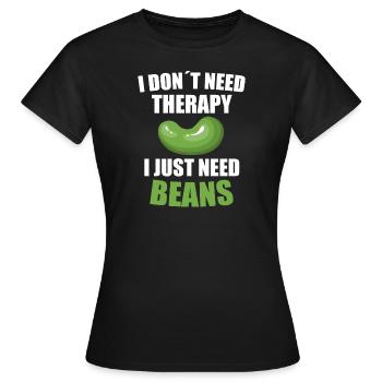 Bohnen - Frauen T-Shirt - Schwarz - Vorne - AI Model Female 172 dark (172cm)