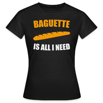 baguette - T-shirt Femme - noir - Devant - AI Model Female 172 dark (172cm)