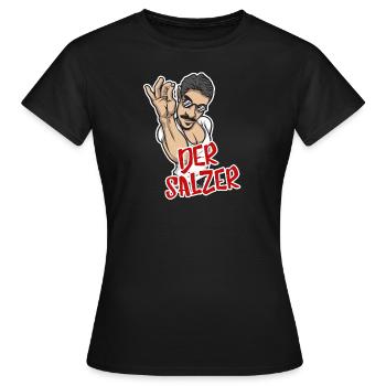 Der Salzer | Grillmeister Tshirt - Frauen T-Shirt - Schwarz - Vorne - AI Model Female 172 dark (172cm)
