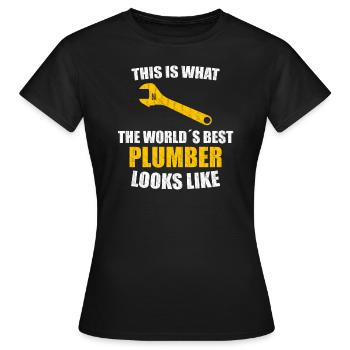 Meilleur plombier du monde - T-shirt Femme - noir - Devant - AI Model Female 172 dark (172cm)