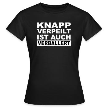 Knapp Verpeilt Ist Auch Verballert Techno Raver - Frauen T-Shirt - Schwarz - Vorne - AI Model Female 172 dark (172cm)