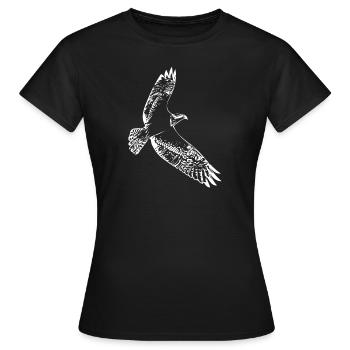Falke im Flug - Frauen T-Shirt - Schwarz - Vorne - AI Model Female 172 dark (172cm)