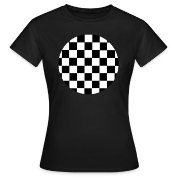 Cercle à damier - T-shirt Femme - noir - Devant - AI Model Female 172 dark (172cm)
