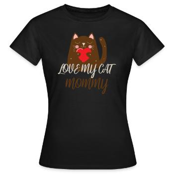 Cat Mommy - T-shirt Femme - noir - Devant - AI Model Female 172 dark (172cm)