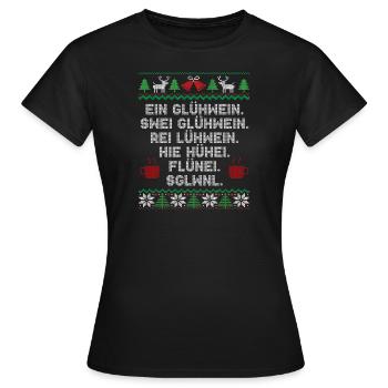 Drôle un vin chaud deux cadeaux de Noël de vin chaud - T-shirt Femme - noir - Devant - AI Model Female 172 dark (172cm)