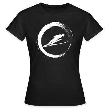 Skispringen Winterurlaub Berge - Frauen T-Shirt - Schwarz - Vorne - AI Model Female 172 dark (172cm)