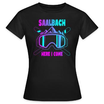 Saalbach Hinterglemm Skiurlaub Skipiste - Frauen T-Shirt - Schwarz - Vorne - AI Model Female 172 dark (172cm)