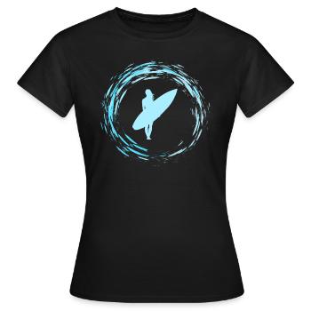 Surfergirl - Frauen T-Shirt - Schwarz - Vorne - AI Model Female 172 dark (172cm)