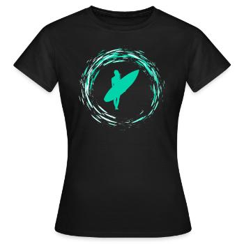 Surfergirl - Frauen T-Shirt - Schwarz - Vorne - AI Model Female 172 dark (172cm)