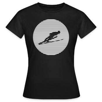 Skispringen - Frauen T-Shirt - Schwarz - Vorne - AI Model Female 172 dark (172cm)