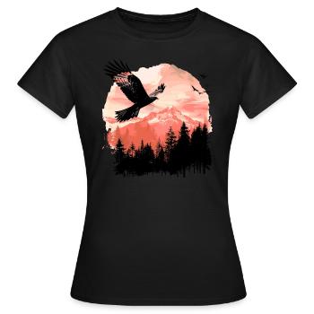 Milan royal oiseau oiseau de proie - T-shirt Femme - noir - Devant - AI Model Female 172 dark (172cm)