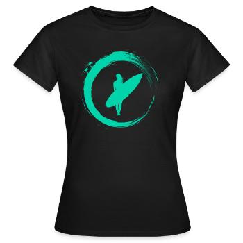 Surfergirl - Frauen T-Shirt - Schwarz - Vorne - AI Model Female 172 dark (172cm)